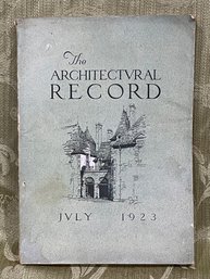 July 1923 'The Architectural Record' Antique Journal Book