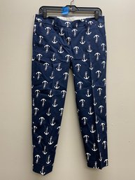 J. CREW 'Skimmer Pant' Size 2 Anchors/Nautical NEW With Tags