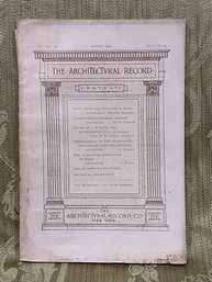 August 1903 'The Architectural Record' Antique Journal, Book