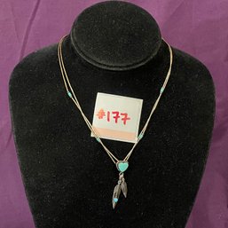 Turquoise & Sterling Silver Native American Style Necklace