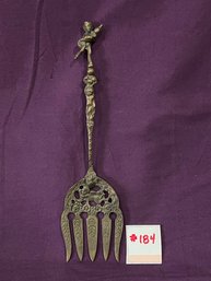 Figural Brass Serving Fork VINTAGE