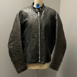 VANSON Vintage Leather Motorcycle Jacket - Size 44, Made In USA