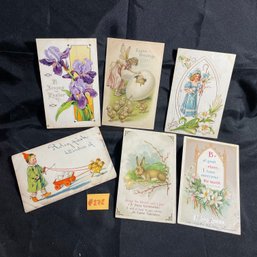 (Lot Of 6) Antique Easter Greetings Postcards EMBOSSED Early 1900s