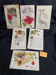 (Lot Of 6) Antique Christmas Postcards - Early 1900s Embossed