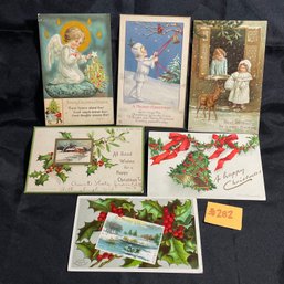 (Lot Of 6) Antique Christmas Postcards - Early 1900s Embossed