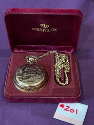 Vintage WESTCLOX Railroad, Train Pocket Watch