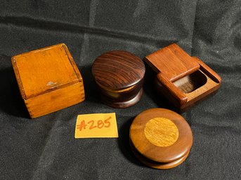 4 Miniature Handcrafted Wood Boxes - Awesome Condition, WELL MADE!