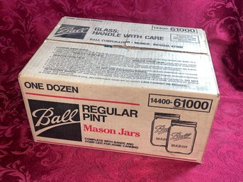 (Full Dozen) Ball Mason Jars - Regular Pint VINTAGE Sealed Box