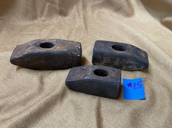 Lot Of 3 Mini Sledgehammer Heads - Cast Iron VINTAGE