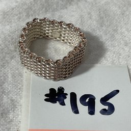 Sterling Silver Articulated Mesh Ring, Size 9