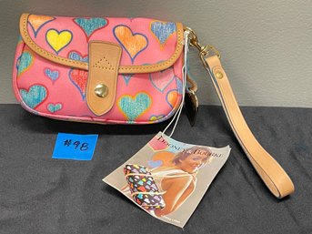 Dooney & Bourke Pink Hearts Wristlet - New With Tags (Retired Design)
