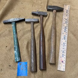 Lot Of 4 Straight Peen Shaping Hammers - Vintage Tools