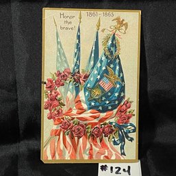 'Honor The Brave' Antique Decoration Day Postcard GAR Civil War