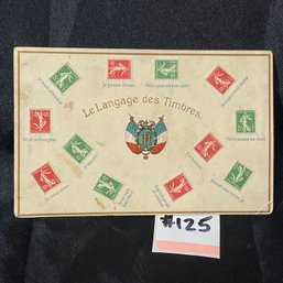 'Le Langage Des Timbres' Antique French Postcard