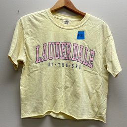 'Lauderdale By The Sea' Vintage Crop Cut T-Shirt, Size Small