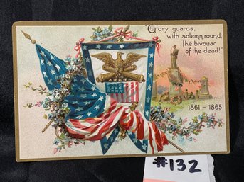 Antique Decoration Day Civil War Memorial Postcard