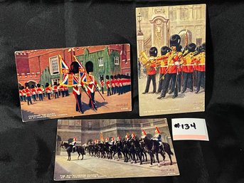 Set Of 3 British Guards Vintage Postcards - Conrad Leigh