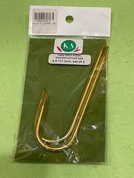 Knitting Cable Stitch Holder - Gold Fishing Hook Type NEW