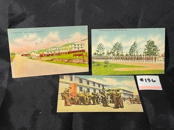 Set Of 3 Camp Wheeler, GA Vintage Postcards