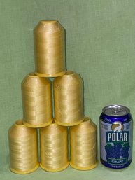 Yellow Nylon Thread Industrial Spools - Lot Of 6 Utica Thread