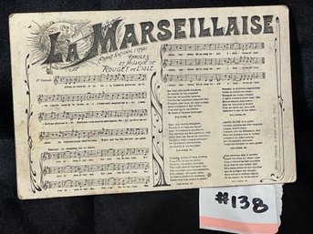 La Marseillaise (French National Anthem) Vintage Postcard