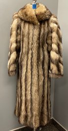 Magnificent Full-Length Women's Raccoon Fur Coat - Small