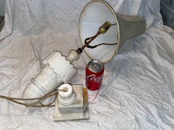 Vintage Alabaster Lamp - Needs Work - Great Architectural Parts