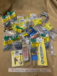 Ceiling Hooks, Hinge Pin Door Stop & More NEW OLD STOCK Hardware Lot - Including Stanley