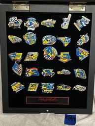 Dale Earnhardt 'Great Victories Pin Collection' In Display Case NASCAR