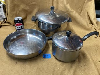 Farberware Cookware Lot - Aluminum Clad Stainless Steel - Vintage