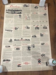 An Informal, Concise History Of Danbury, CT Large 1974 Poster - Signed