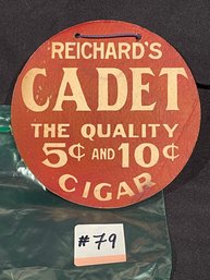 Reichard's Cadet Cigar Advertising  Sign - Vintage Ephemera Promo