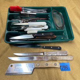 Kitchen Knives & Utensils Lot - Including Hoffritz VINTAGE