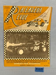 1977 Danbury Fair 'Racearena Revue' Magazine With A Lot Of Driver Signatures