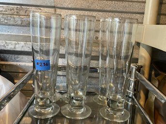 Set Of 6 Weighted Bottom Pilsner Beer Glasses