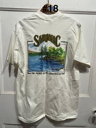 Saranac Adirondack Beer Promo Graphic T-Shirt, Size Large