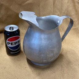 Vintage Aluminum Pitcher With Ice Lip