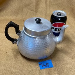 Vintage SONA WARE Hammered Aluminum Teapot With Tea Basket/Infuser