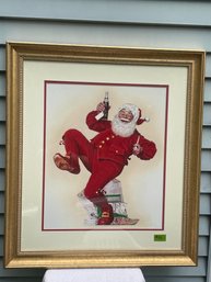 Norman Rockwell Pepsi Santa LARGE Framed Print - Christmas