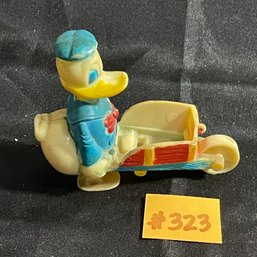 Donald Duck With Wheelbarrow VINTAGE Walt Disney Toy