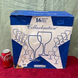 'Cellarbration' 16 Piece Tube Glasses Set By Luminarc NEW
