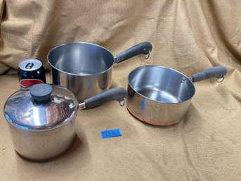 Revere Ware Copper Clad Pots, Saucepans VINTAGE Lot