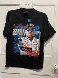 2001 Winston Cup NASCAR Schedule T-Shirt, Size Medium DALE EARNHARDT