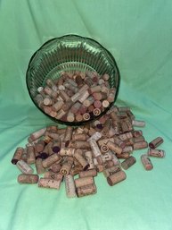 About 300 Wine Bottle Corks In Giant Glass Bowl