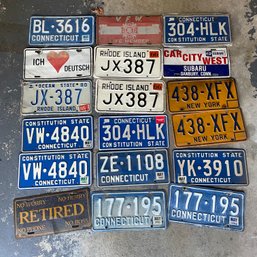Lot Of 18 License Plates CT, NY, RI & Others