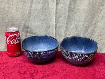 Pair Of Meritage Cereal, Soup Bowls NEW Designer Dishes