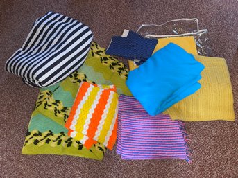 Blanket Lot Included Vintage Granny Knit/Crochet Afghans