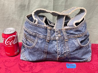 Denim Handbag, Purse Made From Upcycled Old Navy Jeans