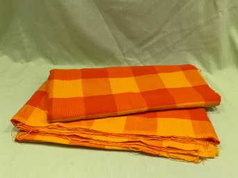 Orange/Yellow Plaid Check Fabric VINTAGE