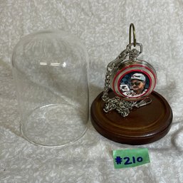 Dale Earnhardt Pocket Watch With Glass Display Dome - Franklin Mint